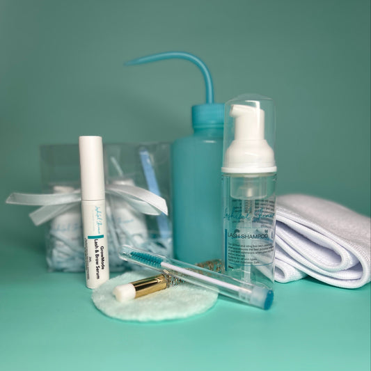 lash extension aftercare kit including lashgal skincare pack